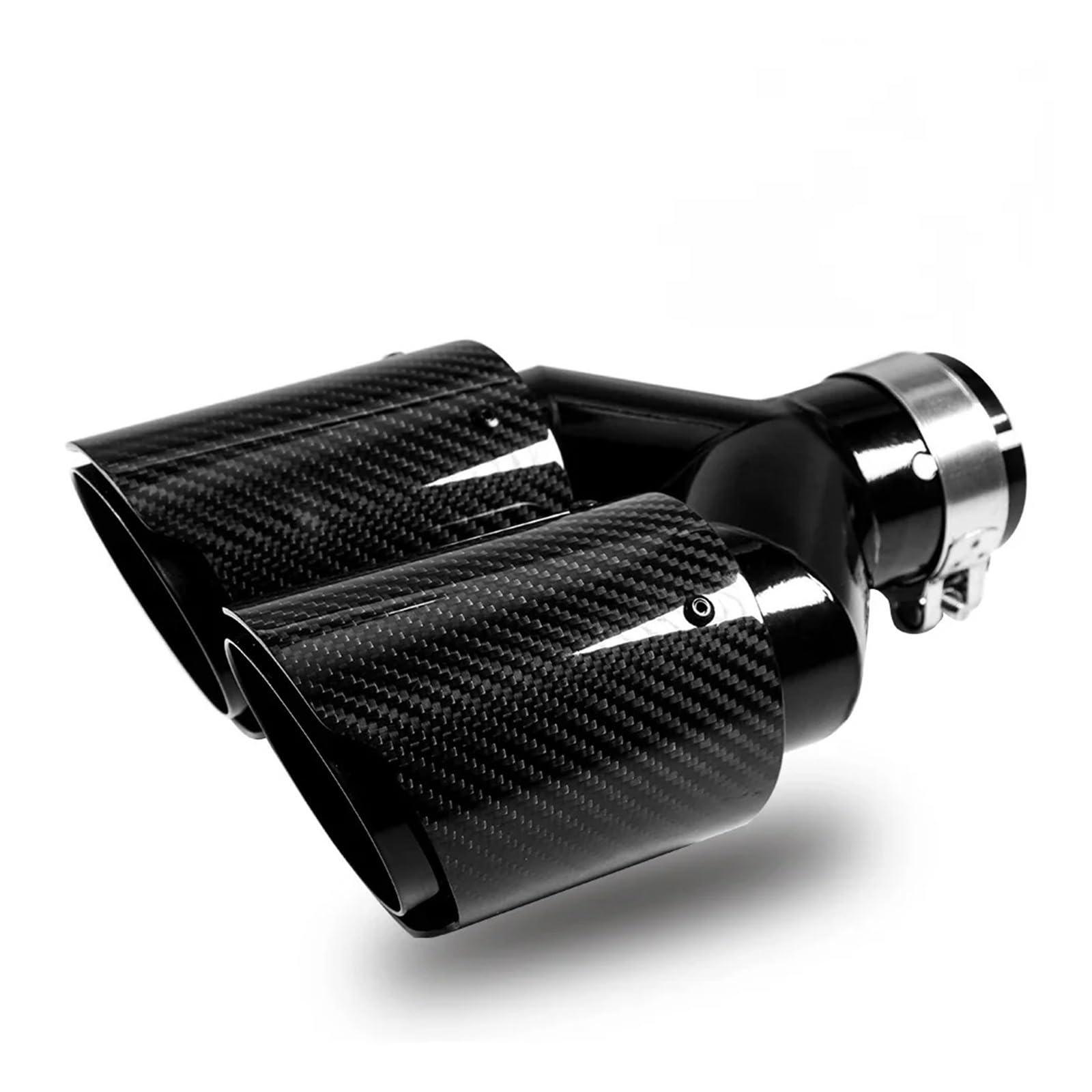 Auspuffblenden 1 Stück Universal Auto Carbon Fiber Schwanz Kehle Schalldämpfer Schwarz Y-förmigen Doppel-Out Endrohre(70mm-89mm) von HTUHBCX