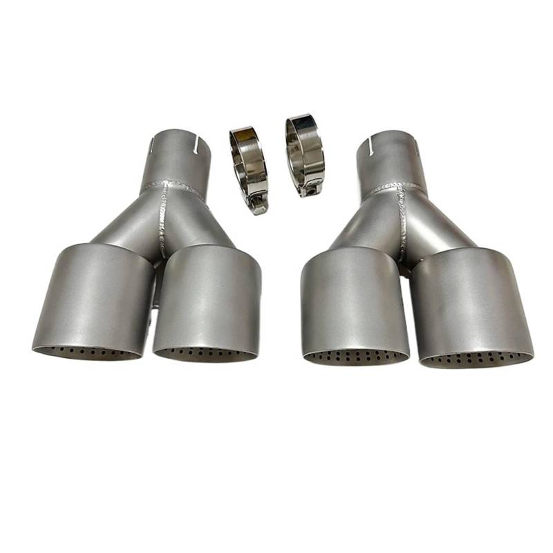 Auspuffblenden 1 Stücke Auto Auspuffrohr Edelstahl Sandgestrahlt Schwanz Kehle Schalldämpfer Y Typ Doppel Outlet Endrohre(67mm-101mm) von HTUHBCX