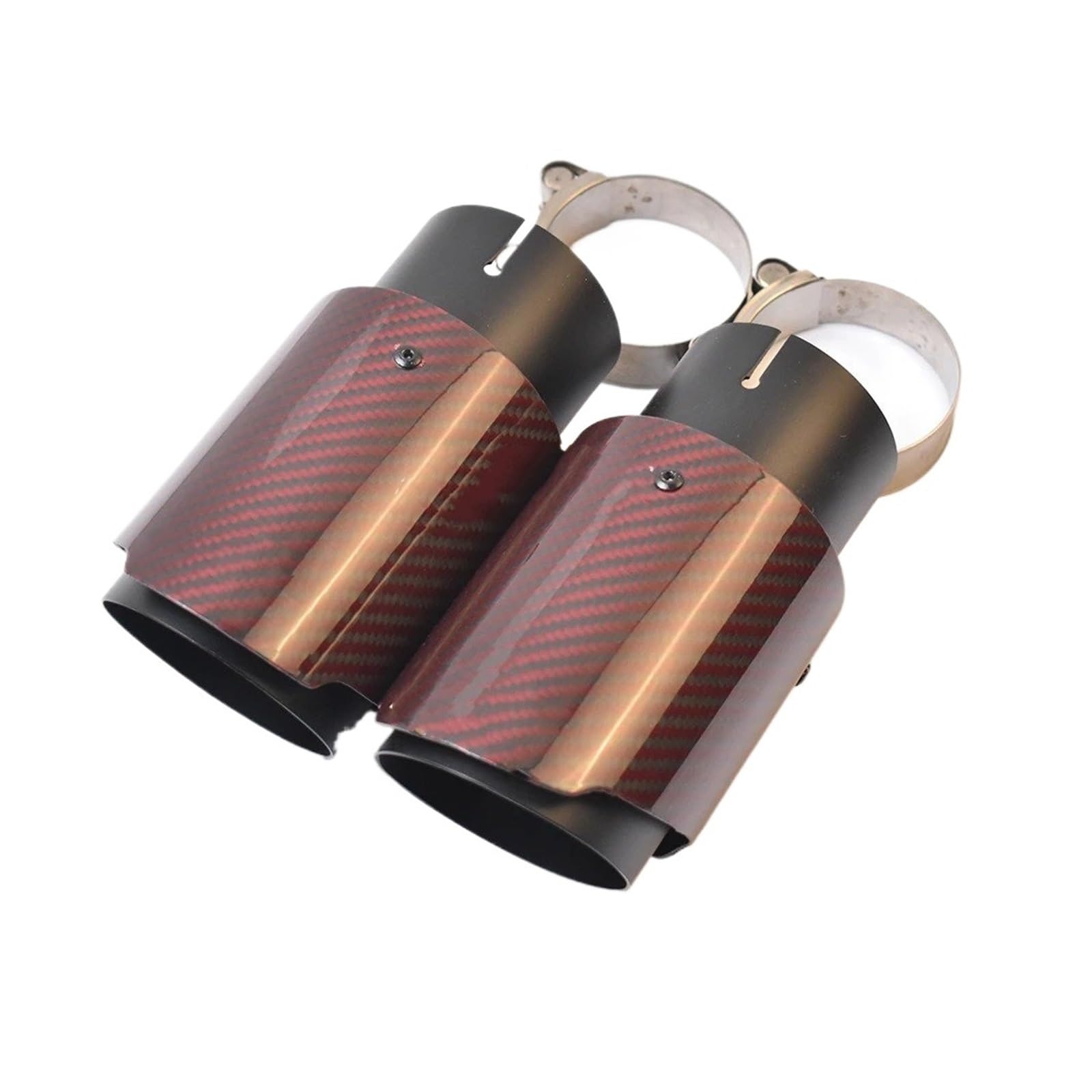 Auspuffblenden 1PC Auto Gerade Auspuff Spitze Rot Glänzend Flansch Faser Carbon Schwarz Edelstahl Schalldämpfer Rohr Endrohre(51-101mm) von HTUHBCX