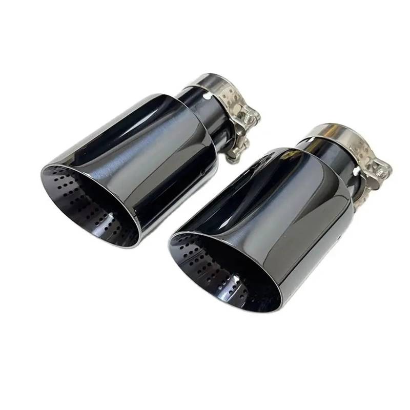 Auspuffblenden 1Pcs Für F20 F10 E38 E46 Auto Edelstahl Schwarz Auspuffrohr Schalldämpfer Schwanz Kehle Teile Endrohre(63mm-101mm) von HTUHBCX