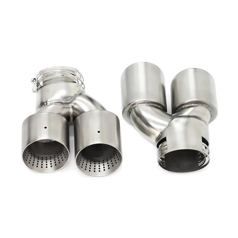 Auspuffblenden Für G20 G21 G22 G23 G42 M340i M440i M240i Auto-Auspuffrohr Aus Kohlefaser Mit Vier Auspuffspitzen Schalldämpfer-Endrohr Endrohre(Silver B) von HTUHBCX
