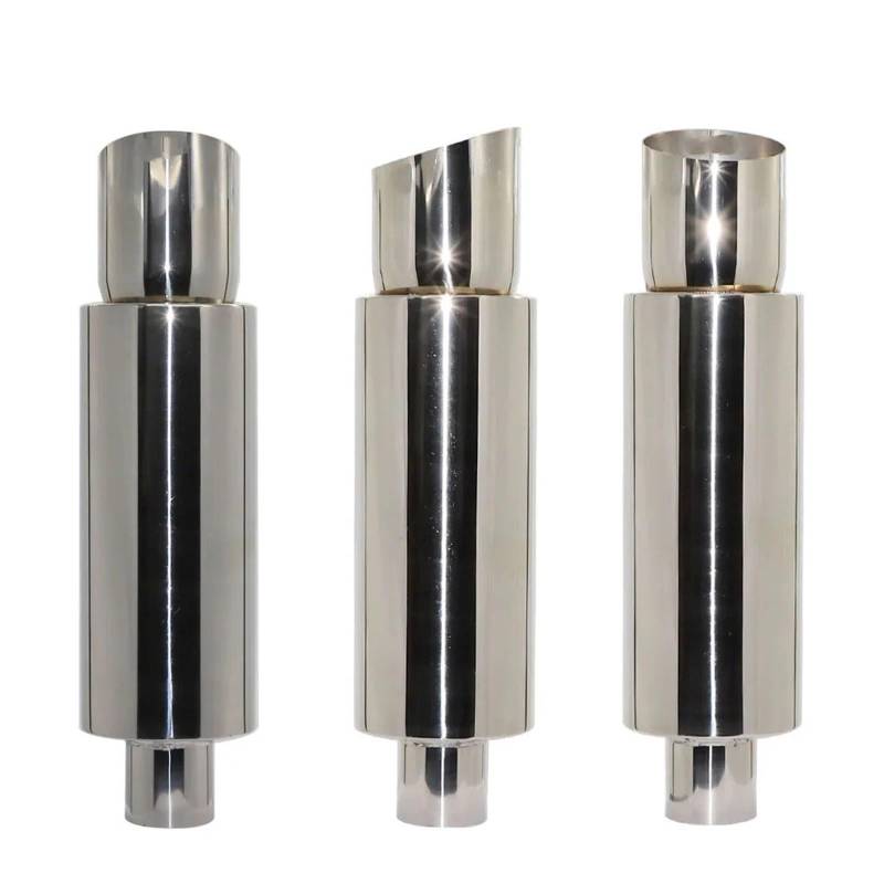 Auspuffblenden Universal Auto Auspuff Gerade Rohr Edelstahl Schalldämpfer Endrohr Schnittstelle 51/63/76MM Endrohre(Bevel Silver 51mm) von HTUHBCX