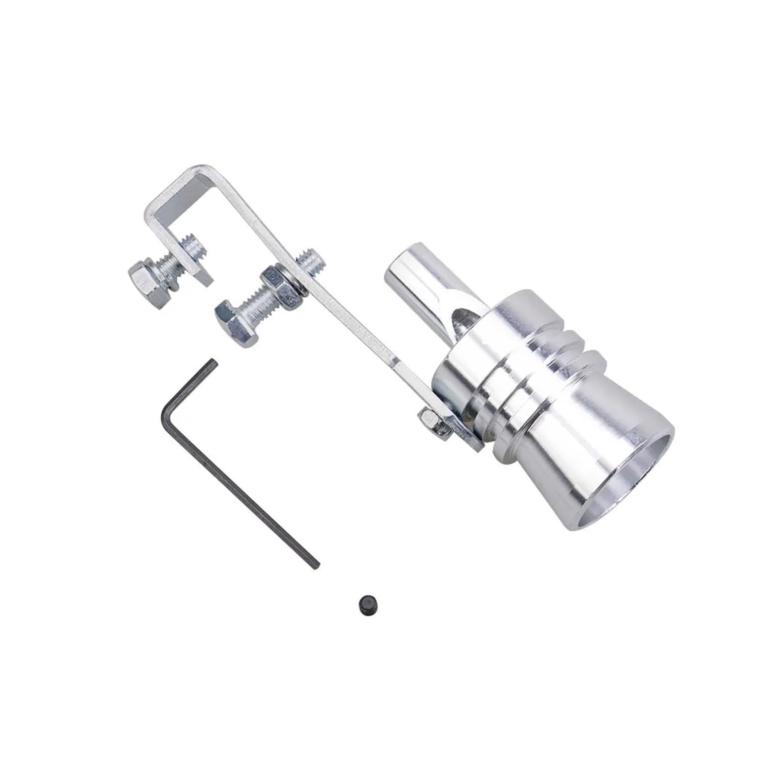 Auspuffblenden Universal Auto Auspuff Pfeife Turbo Sound Simulator Whistle Sound Schalldämpfer S M L XL Endrohre(Silver L) von HTUHBCX