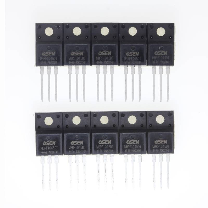 (10er-Pack) MBRF1045DT (MBRF1045CT MBRF1045 MBR1045) 10A 45V TO220F Kunststoff-gekapselter Leistungs-Schottky-Gleichrichter von HUABAN