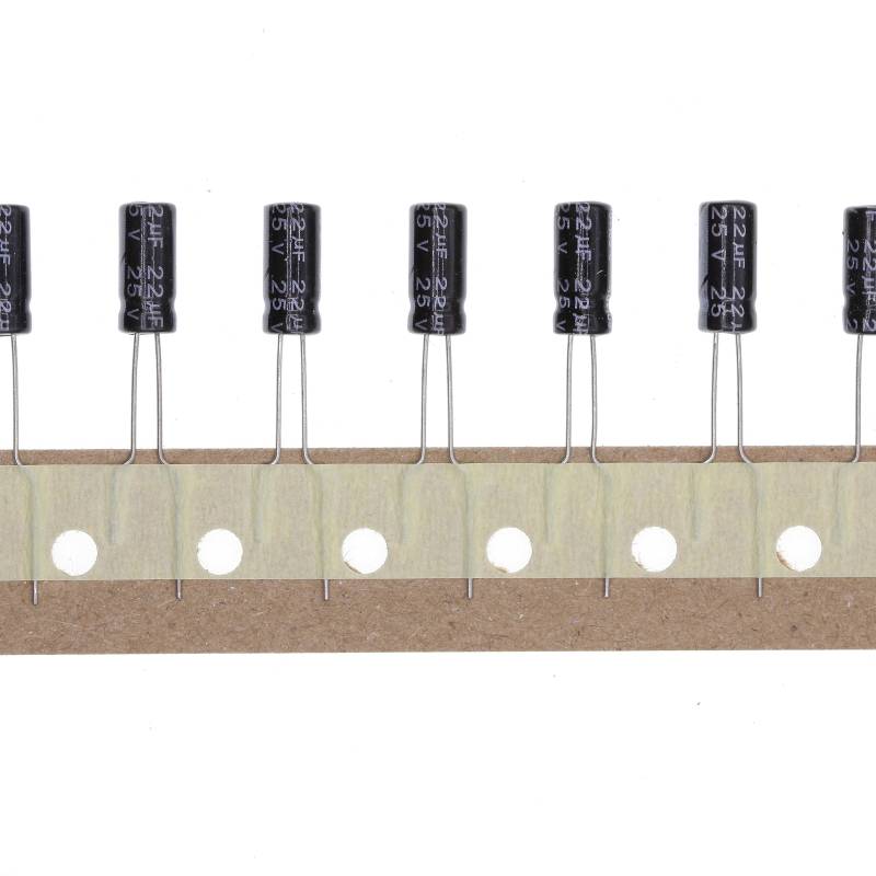 100 Stück 25V 22UF Steckbarer Aluminium-Elektrolytkondensator 5x11 5 * 11mm von HUABAN