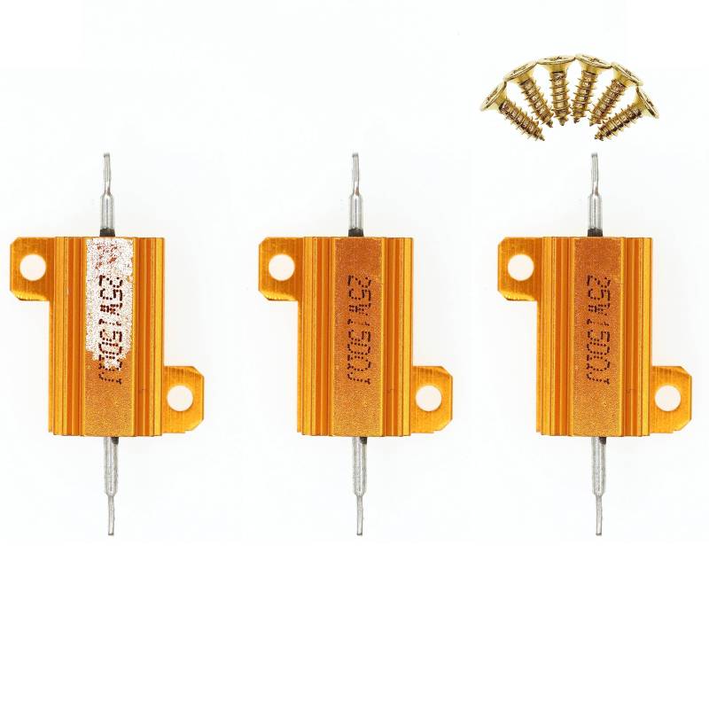 3 Stück 25W 150 Ohm Hochleistungs-Drahtwiderstand mit Aluminiumgehäuse und Schrauben von HUABAN