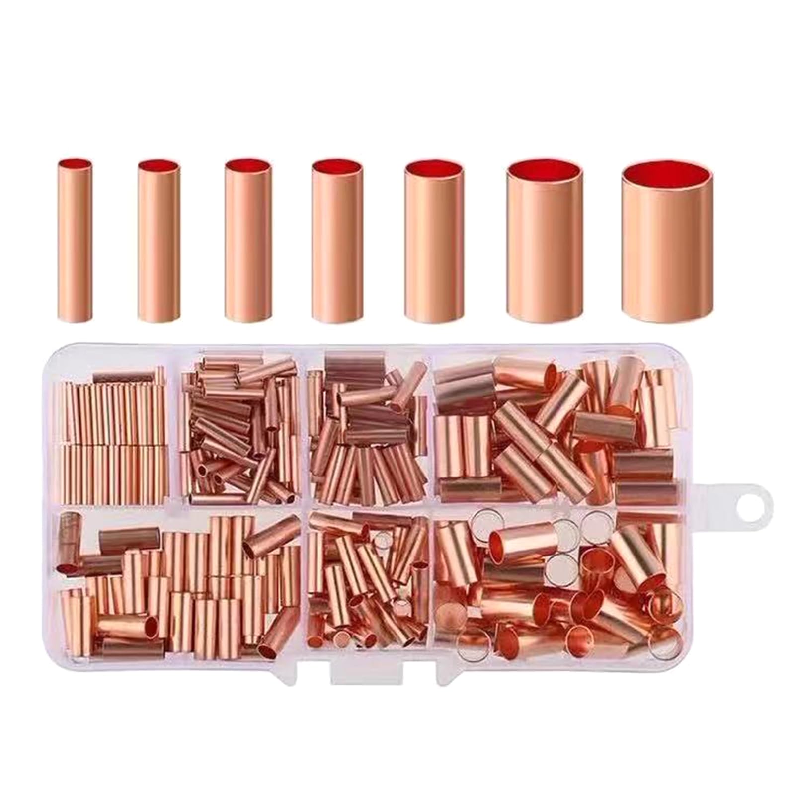 250 Stück Messing-Drahtverbinder, elektrische Crimprohrklemmen, hohe Leitfähigkeit, Crimpverbinder-Set für Heimverdrahtung 250 Stück Messing-Drahtverbinder, elektrische Crimprohrklemmen, hohe Leitfähigkeit, Crimpverbinder-Set für Heimverdrahtung von HUANGANG