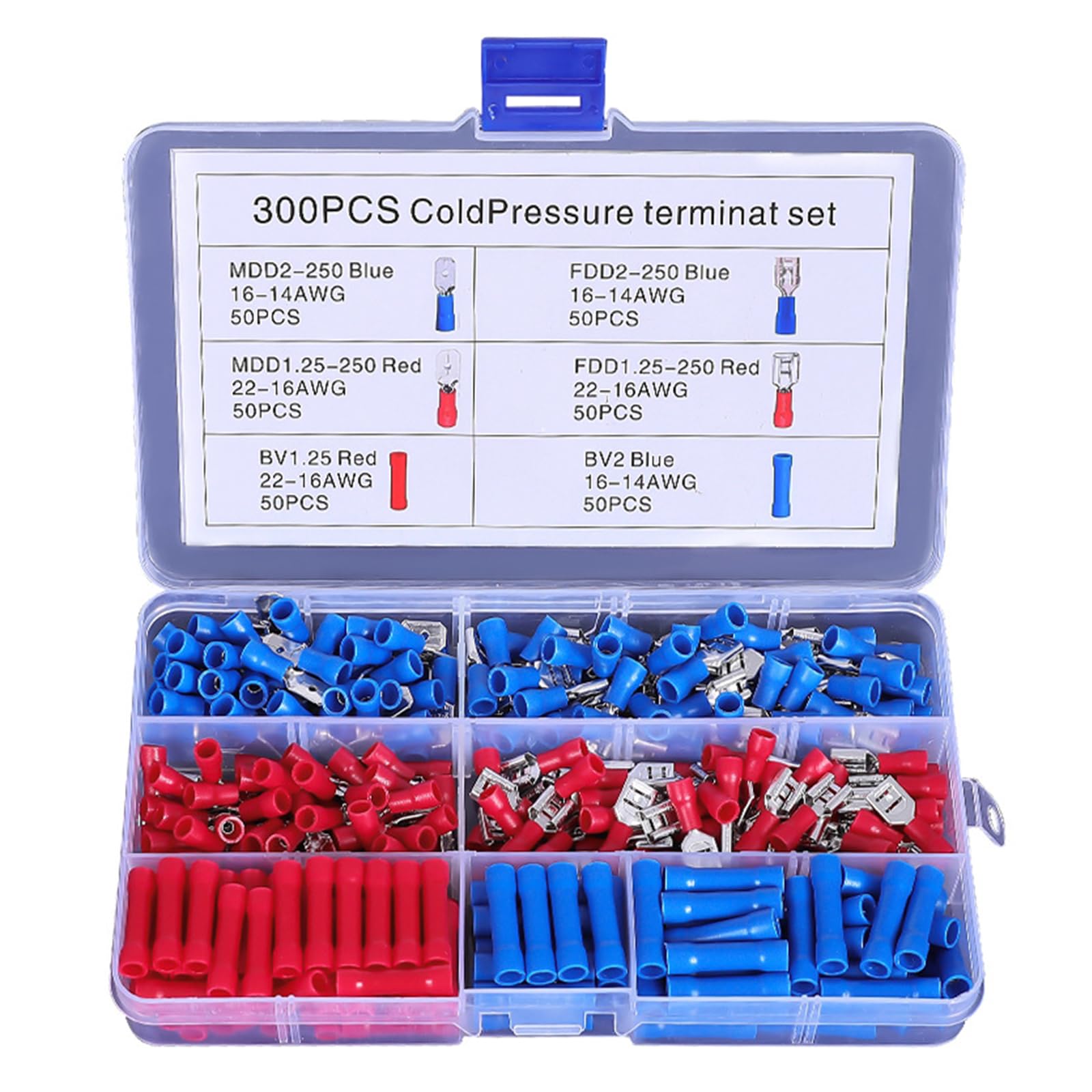 Crimpverbinder, männlich und weiblich, Flachsteckverbinder, Crimpklemmen, elektrische Steckverbinder, kaltgepresste Klemmen, 300 Stück Crimpverbinder, männlich und weiblich, Flachsteckverbinder, Crimpklemmen, elektrische Steckverbinder, kaltgepresste Klemmen, 300 Stück von HUANGANG