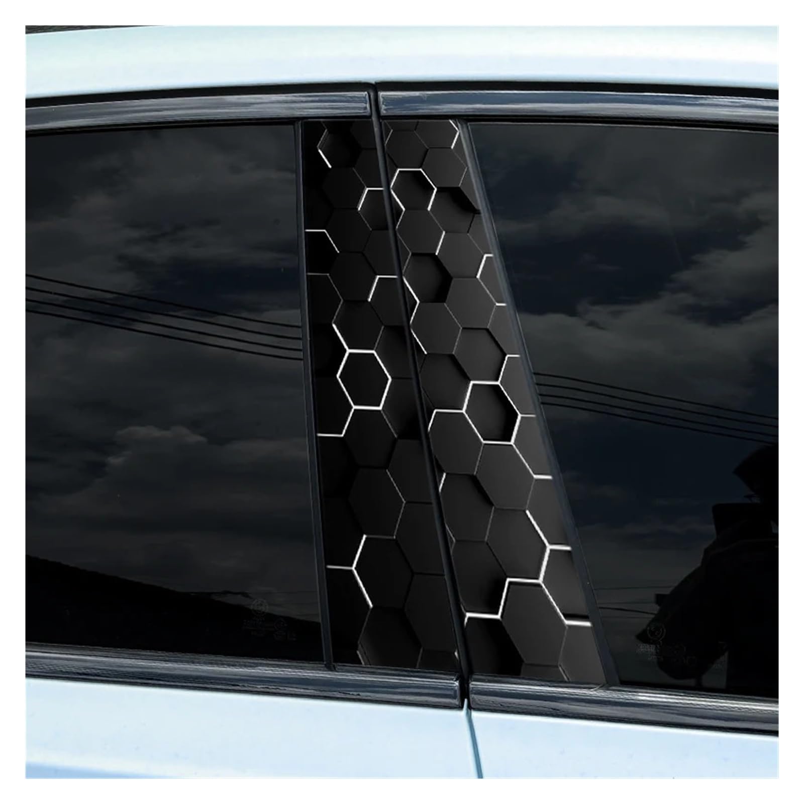 1PC/2PCS 3D Effekt Waben Auto Aufkleber Auto Tattoo B Säule wasserdichte Mittelsäule Dekor Abdeckung Scratch Auto Tür Säule Aufkleber(KT-474,2PCS) von HUANGSHIJUNOUS