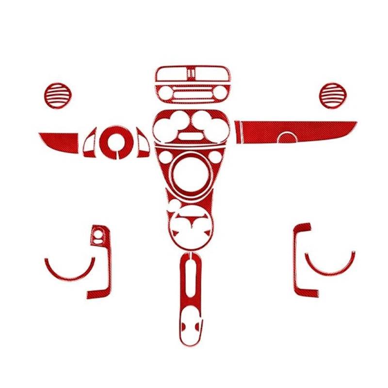 Innenzubehör Für 500 2012 2013 2014 2015 Auto-Innenverkleidungs-Abdeckungs-Ordnung Auto-Aufkleber Ganzes Set(Rot) von HUANTY