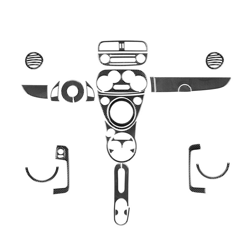Innenzubehör Für 500 2012 2013 2014 2015 Auto-Innenverkleidungs-Abdeckungs-Ordnung Auto-Aufkleber Ganzes Set(Schwarz) von HUANTY
