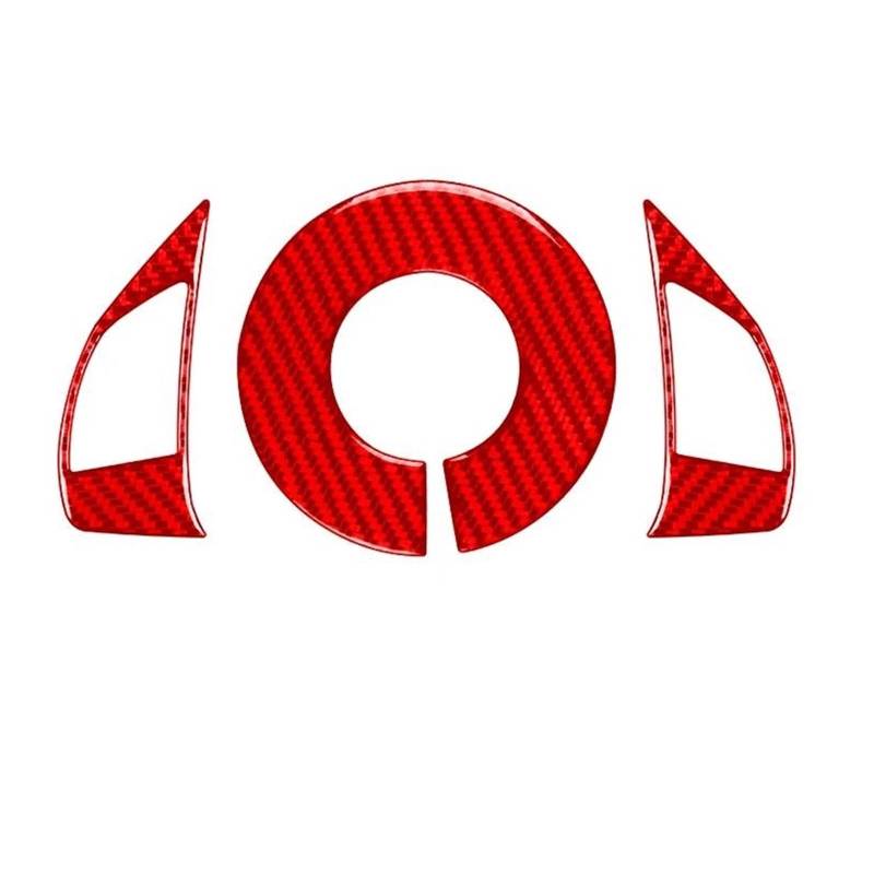 Innenzubehör Für 500 2012 2013 2014 2015 Auto Lenkrad Panel Abdeckung Trim Auto Aufkleber(Rot) von HUANTY