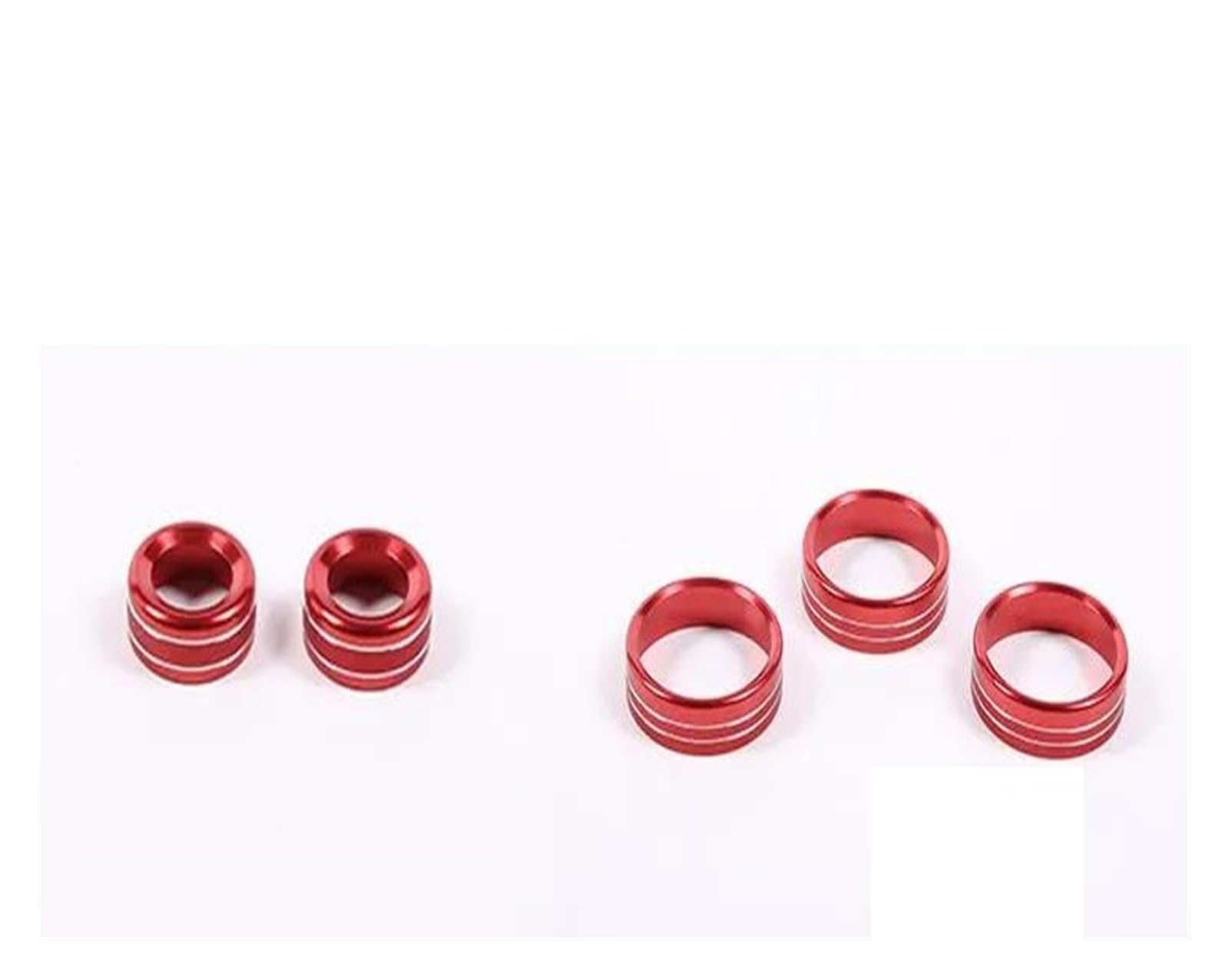 Innenzubehör Für 86 Für BRZ 22 Aluminium Silber/Rot Auto Klimaanlage Schalter Knopf Volumen Media Knopf Ring Abdeckung Auto Zubehör(Rot,5 pieces) von HUANTY