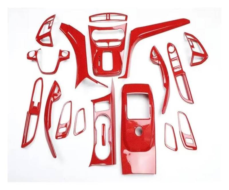 Innenzubehör Für EcoSport 2013 2014 2015 18 Stücke ABS Auto Innen Panel Abdeckung Trim Auto Aufkleber(Rot) von HUANTY
