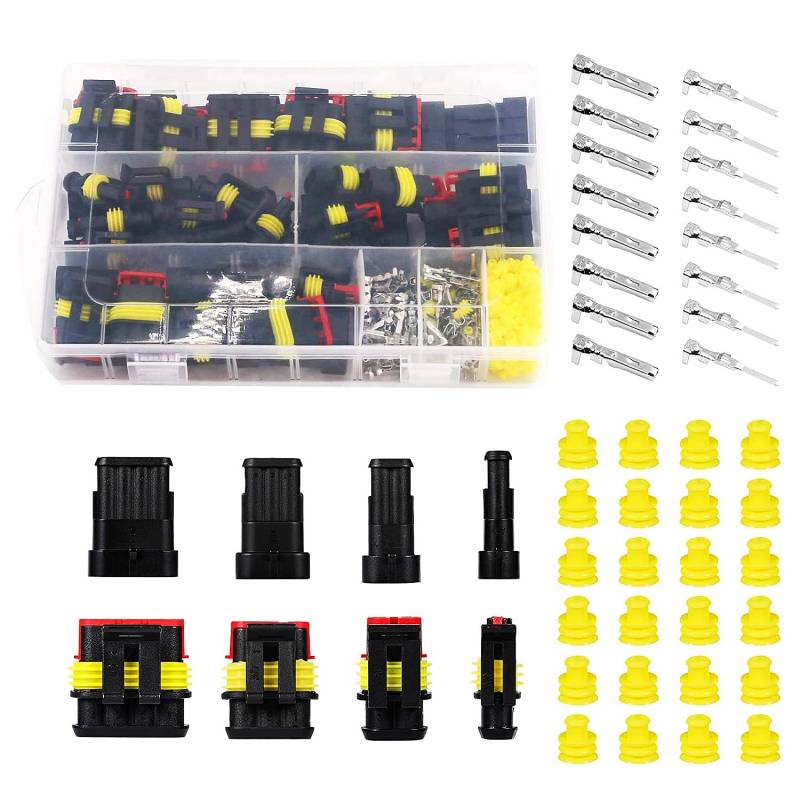 HUAZIZ 20 Set Wasserdicht Schnellverbinder, Kabel Steckverbinder Stecker,1/2/3/4 Polig Stecker Wasserdicht Steckverbinder ，Auto Elektrischer Anschluss Stecker,für LKW Auto Kayak Boote Roller Motorrad von HUAZIZ