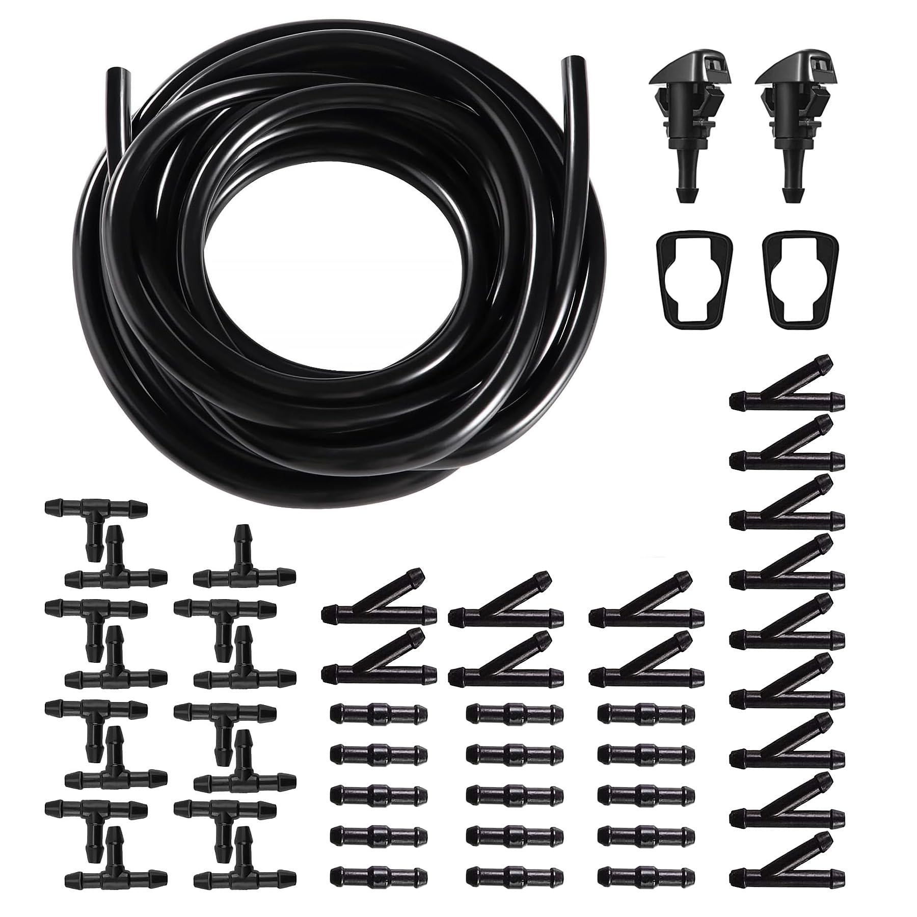 HUAZIZ 5M Scheibenwaschanlage Schlauch, Wischwasserschlauch Reparaturset, Automotive Schlauch, Isolierschlauch, Universal Scheibenwaschanlage Schla mit 47 Stücke Schlauchverbinder (schwarz) HUAZIZ 5M Scheibenwaschanlage Schlauch, Wischwasserschlauch Reparaturset, Automotive Schlauch, Isolierschlauch, Universal Scheibenwaschanlage Schla mit 47 Stücke Schlauchverbinder (schwarz) von HUAZIZ