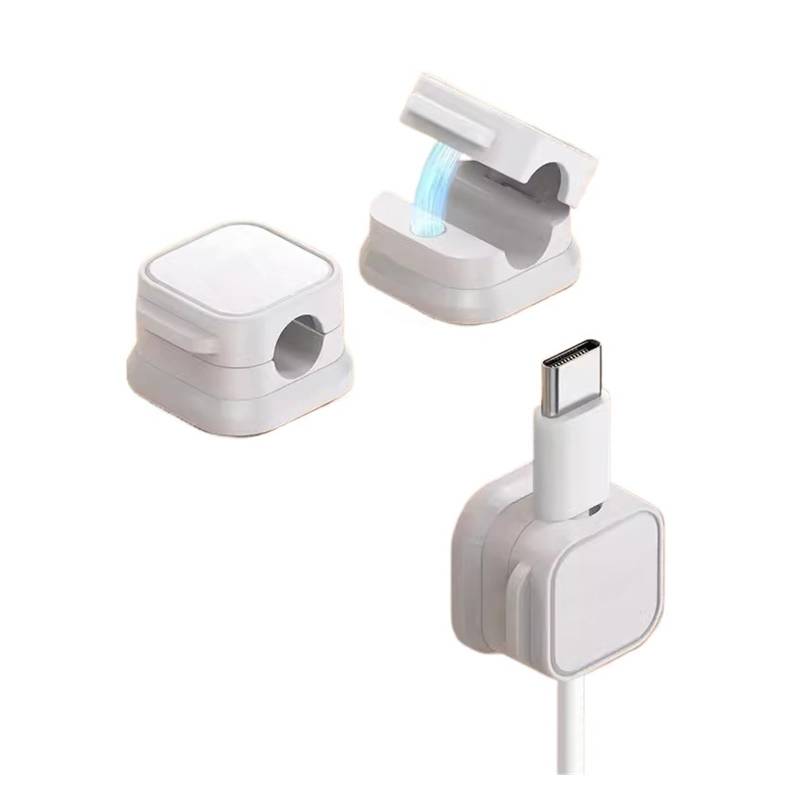 10 Stück magnetischer Kabelhalter, Selbstklebender Kabelclip, sanftes Ziehen, Ladekabelhalter, Drahtclip for Auto/Zuhause/Büro(White 10pcs) von HUBXHEIY