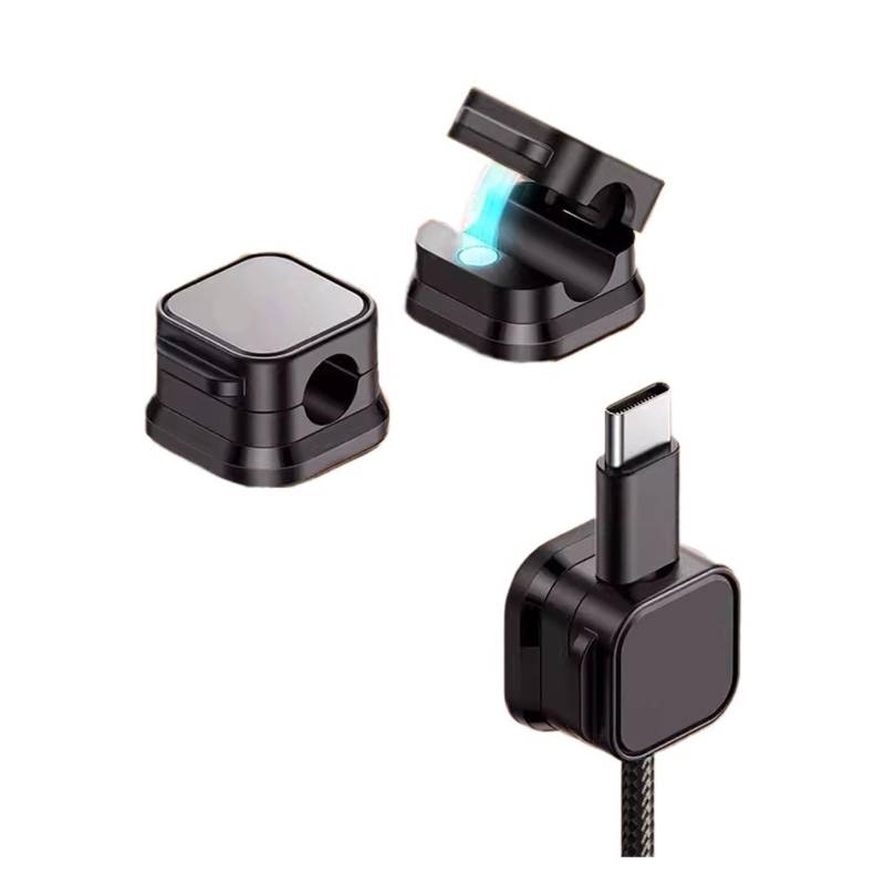 10 Stück magnetischer Kabelhalter, selbstklebender Kabelclip, sanftes Ziehen, Ladekabelhalter, Drahtclip for Auto/Zuhause/Büro(Black 10pcs) von HUBXHEIY