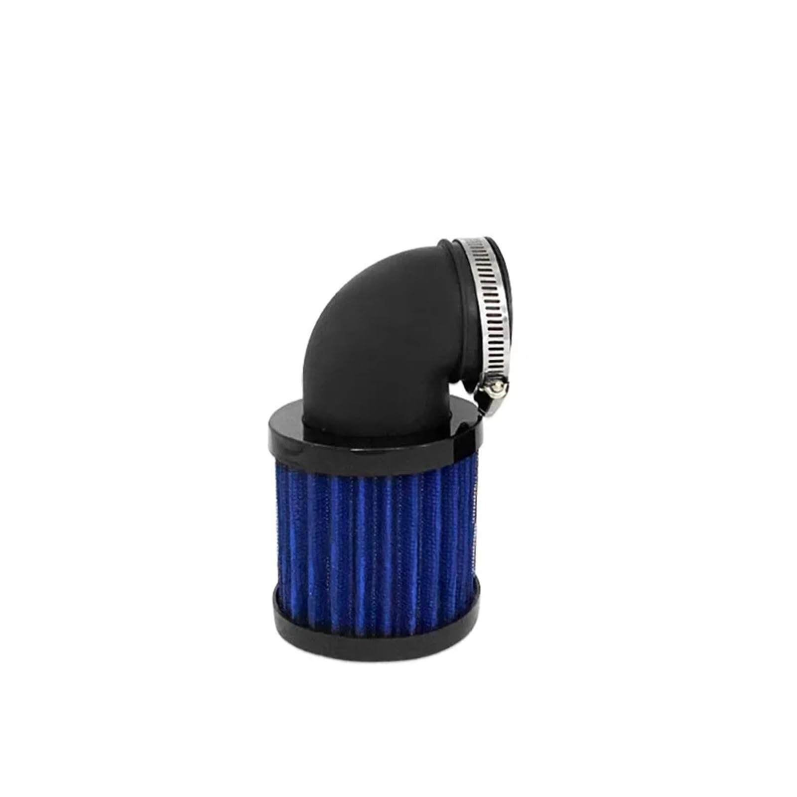 28-48mm Universal Motorrad 90 ° Biegen Lufteinlass Filter Reiniger Dirt bike BobberChopper Cafe Racer Alten Schule(Black and blue) von HUBXHEIY