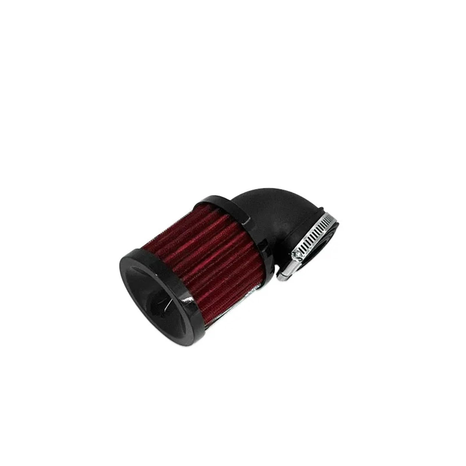 28-48mm Universal Motorrad 90 ° Biegen Lufteinlass Filter Reiniger Dirt bike BobberChopper Cafe Racer Alten Schule(Black and red) von HUBXHEIY