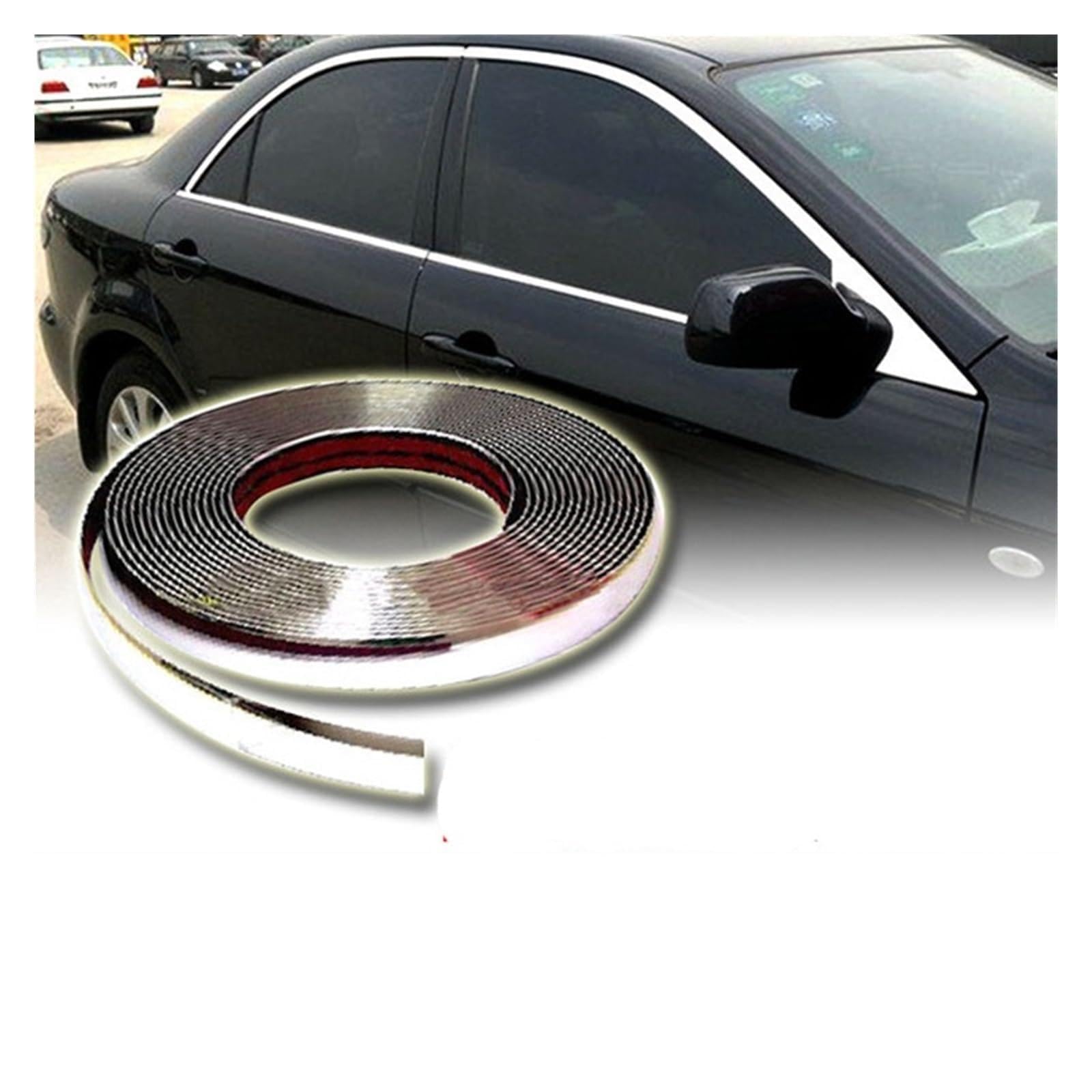 HUBXHEIY 5M Außen Auto Chrom Karosserie Streifen Stoßstange Auto Tür Schutzleiste Styling Trim Aufkleber 6MM 10MM 12MM 15MM 20MM 25MM 30MM(28mmx5M) von HUBXHEIY