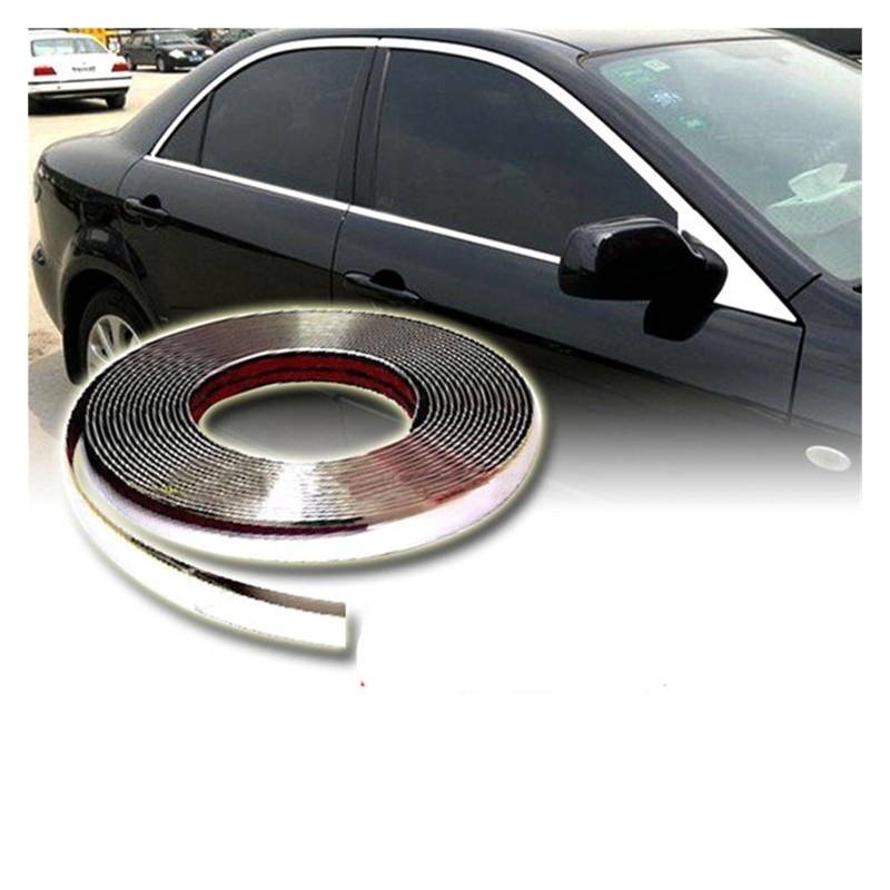 HUBXHEIY 5M Außen Auto Chrom Karosserie Streifen Stoßstange Auto Tür Schutzleiste Styling Trim Aufkleber 6MM 10MM 12MM 15MM 20MM 25MM 30MM(28mmx5M) von HUBXHEIY