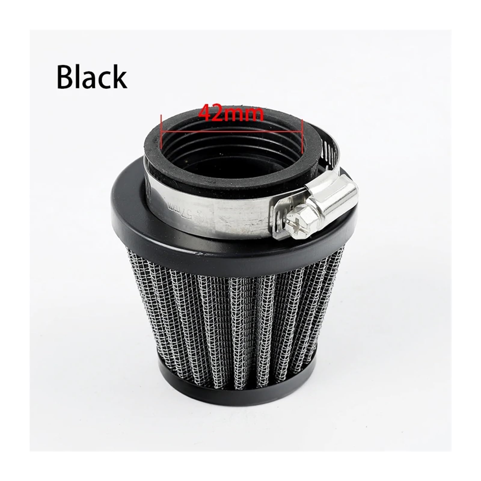 Motorrad 35 38 42 45mm Vergaser Luftfilter Reiniger Ansaugrohr Pilzkopf for Off-road Motorrad ATV Quad Dirt Pit Bike(Black 42mm) von HUBXHEIY