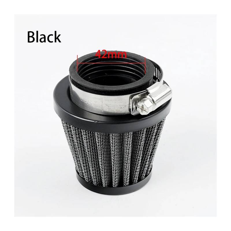 Motorrad 35 38 42 45mm Vergaser Luftfilter Reiniger Ansaugrohr Pilzkopf for Off-road Motorrad ATV Quad Dirt Pit Bike(Black 42mm) von HUBXHEIY