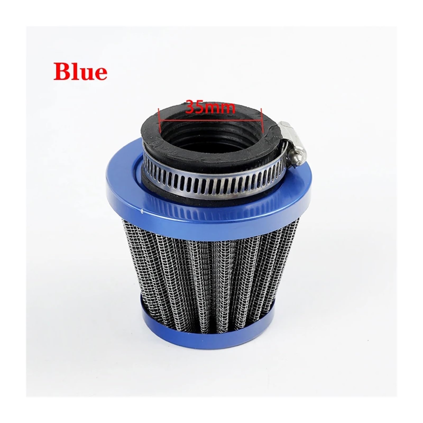 Motorrad 35 38 42 45mm Vergaser Luftfilter Reiniger Ansaugrohr Pilzkopf for Off-road Motorrad ATV Quad Dirt Pit Bike(Blue 35mm) von HUBXHEIY