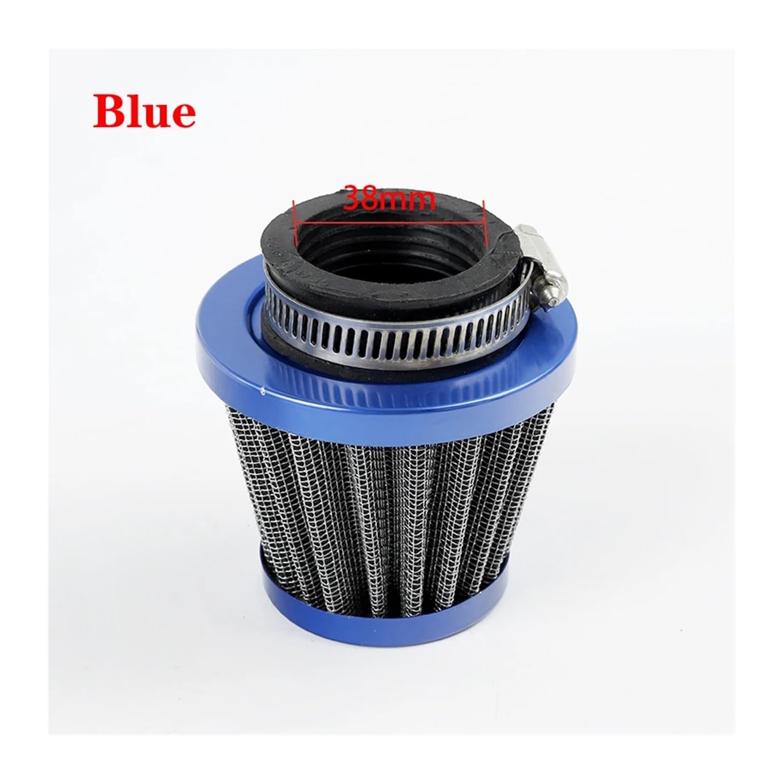 Motorrad 35 38 42 45mm Vergaser Luftfilter Reiniger Ansaugrohr Pilzkopf for Off-road Motorrad ATV Quad Dirt Pit Bike(Blue 38mm) von HUBXHEIY