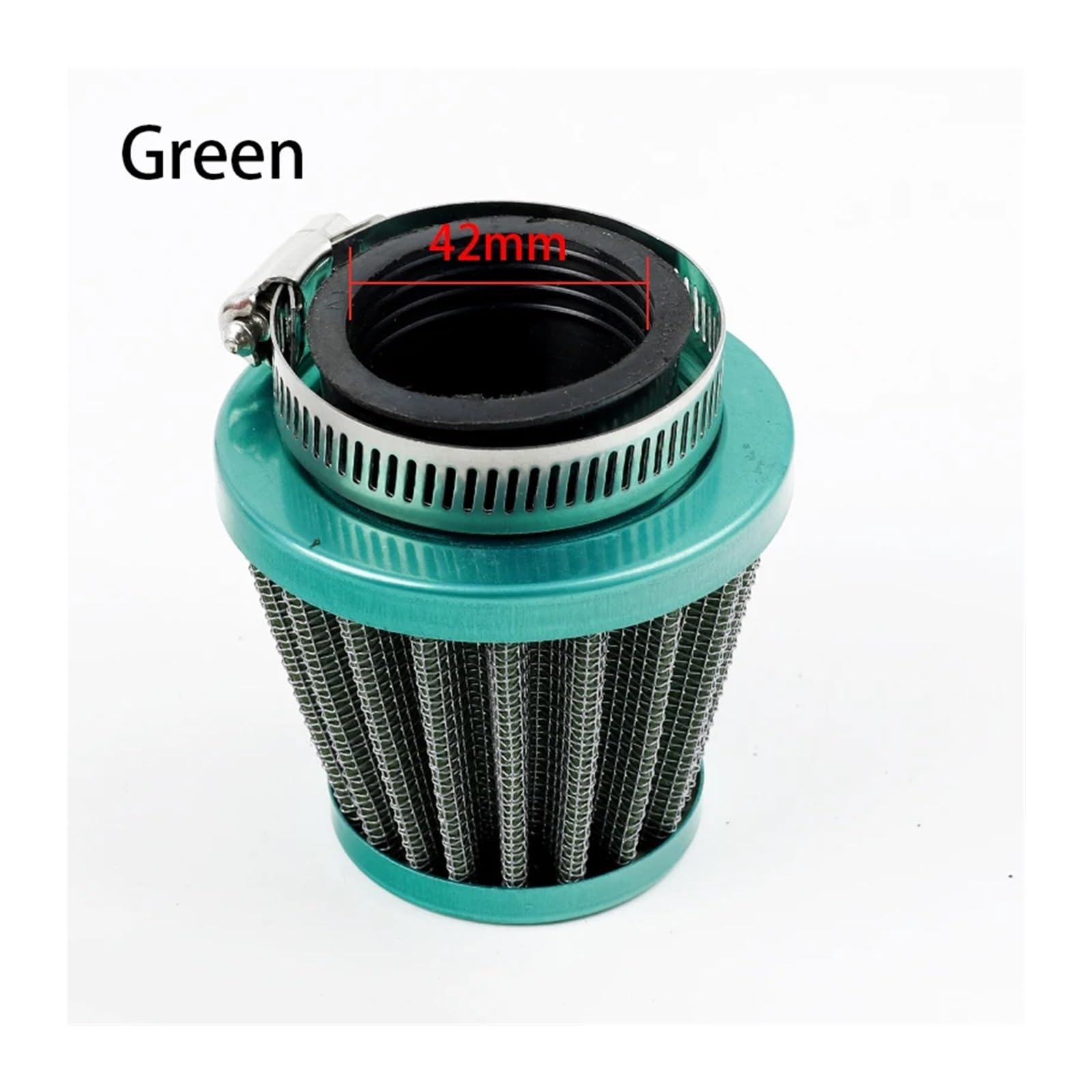 Motorrad 35 38 42 45mm Vergaser Luftfilter Reiniger Ansaugrohr Pilzkopf for Off-road Motorrad ATV Quad Dirt Pit Bike(Green 42mm) von HUBXHEIY