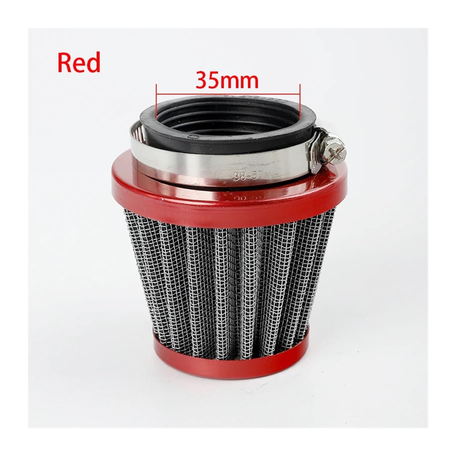 Motorrad 35 38 42 45mm Vergaser Luftfilter Reiniger Ansaugrohr Pilzkopf for Off-road Motorrad ATV Quad Dirt Pit Bike(Red 35mm) von HUBXHEIY