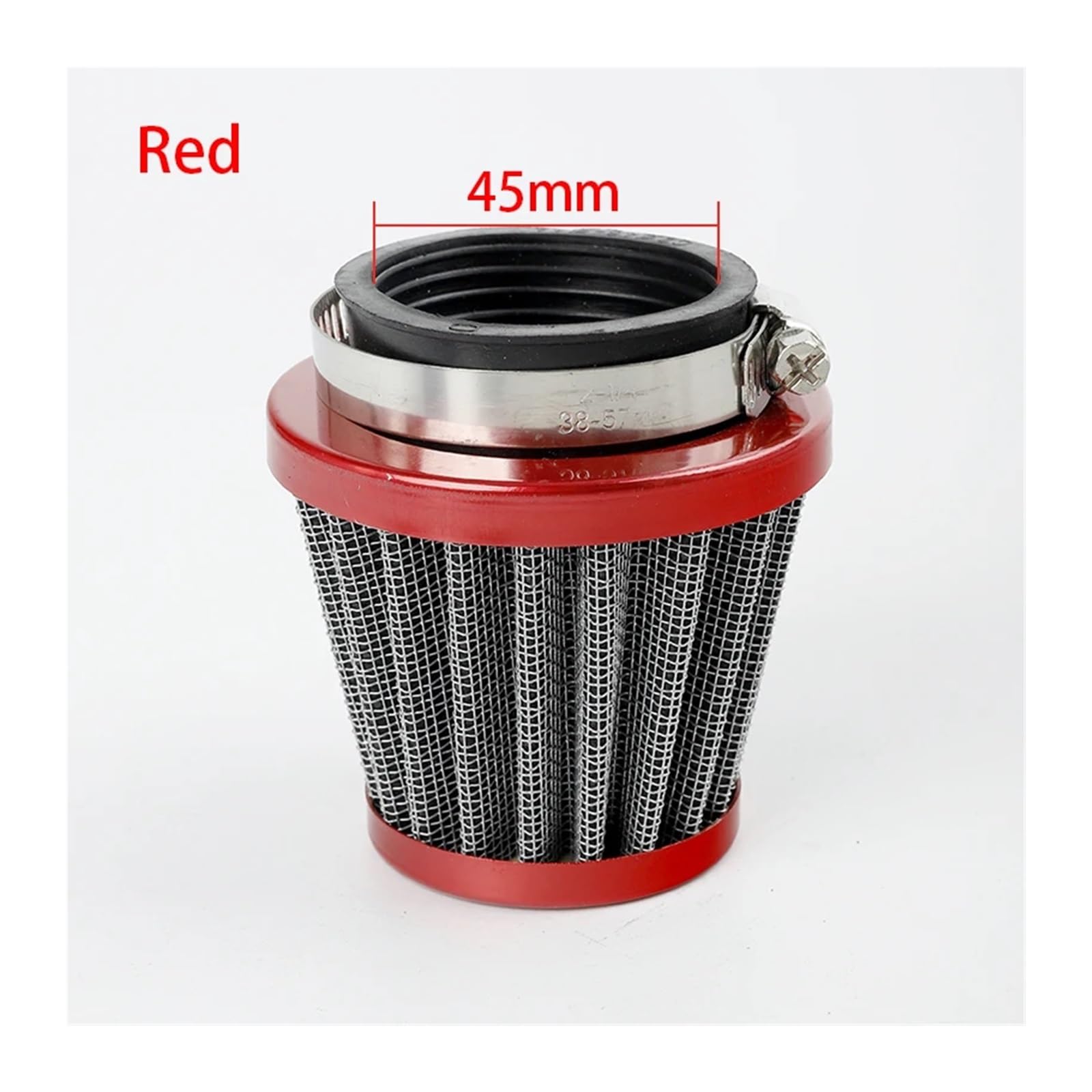 Motorrad 35 38 42 45mm Vergaser Luftfilter Reiniger Ansaugrohr Pilzkopf for Off-road Motorrad ATV Quad Dirt Pit Bike(Red 45mm) von HUBXHEIY