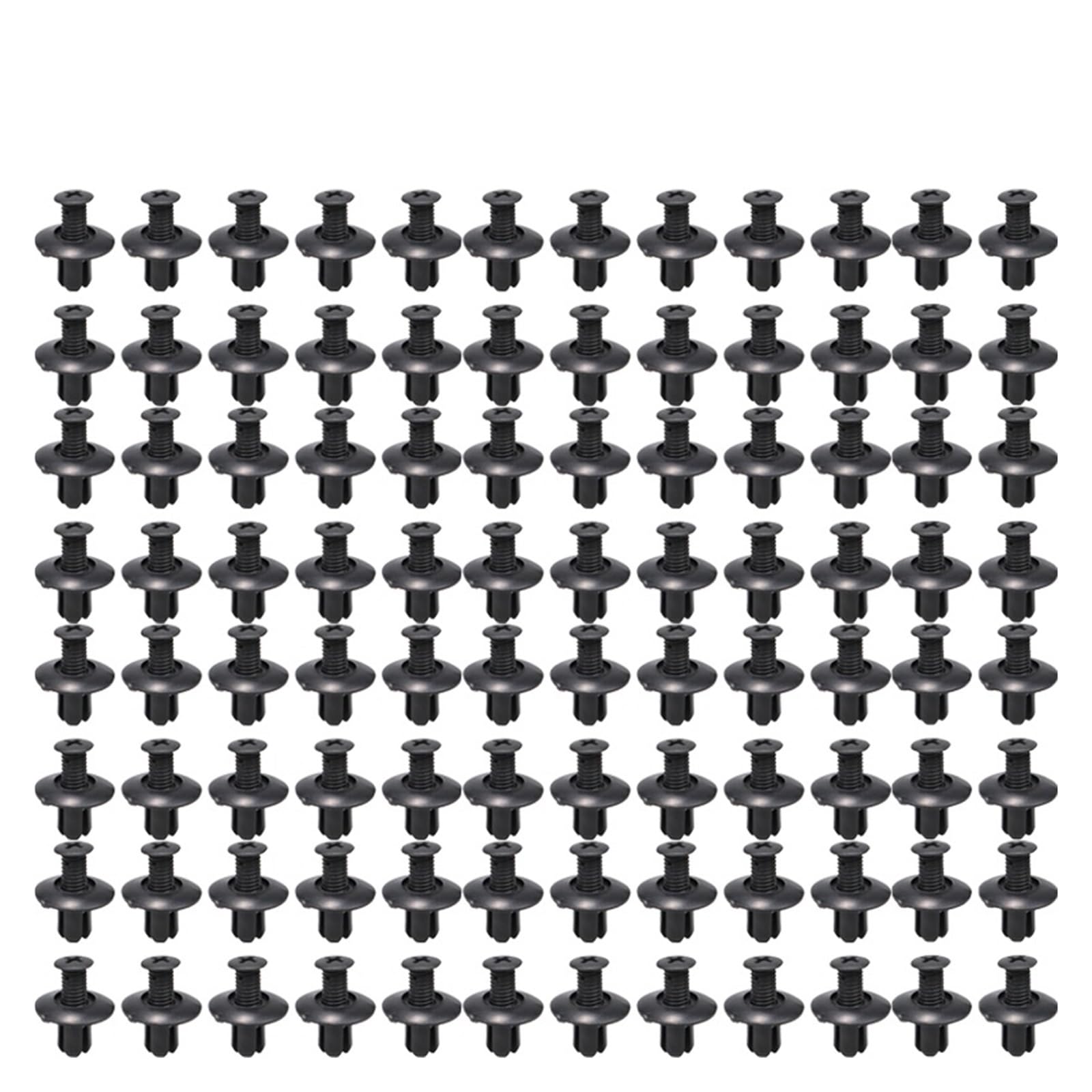 Universal Auto Loch Kunststoff Nieten Fastener Push-Clip 8mm Schwarz Auto Stoßstange Tür Trim Panel Retainer Fastener Clip Auto Zubehör(100PCS) von HUBXHEIY