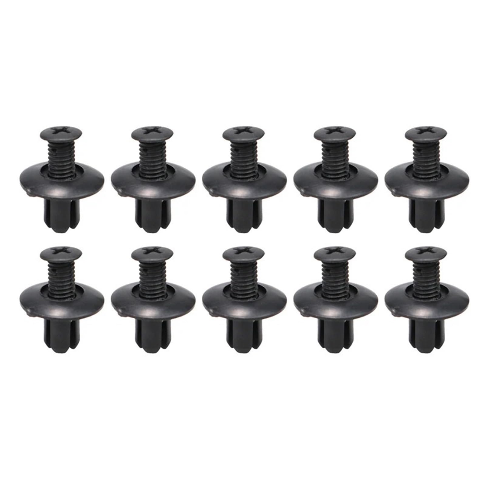Universal Auto Loch Kunststoff Nieten Fastener Push-Clip 8mm Schwarz Auto Stoßstange Tür Trim Panel Retainer Fastener Clip Auto Zubehör(10PCS) von HUBXHEIY