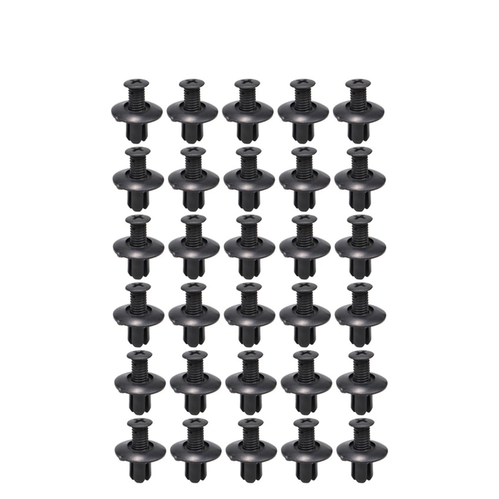 Universal Auto Loch Kunststoff Nieten Fastener Push-Clip 8mm Schwarz Auto Stoßstange Tür Trim Panel Retainer Fastener Clip Auto Zubehör(30PCS) von HUBXHEIY