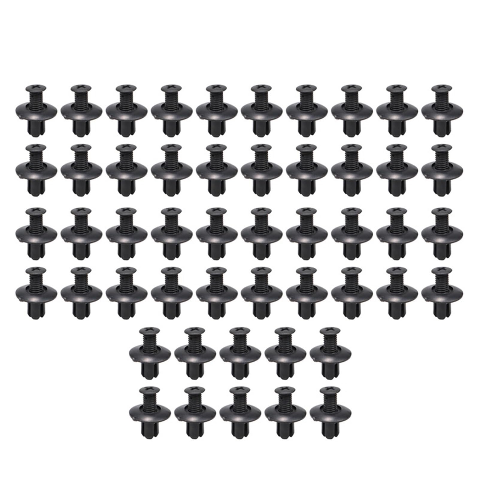 Universal Auto Loch Kunststoff Nieten Fastener Push-Clip 8mm Schwarz Auto Stoßstange Tür Trim Panel Retainer Fastener Clip Auto Zubehör(50PCS) von HUBXHEIY