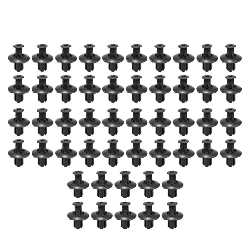 Universal Auto Loch Kunststoff Nieten Fastener Push-Clip 8mm Schwarz Auto Stoßstange Tür Trim Panel Retainer Fastener Clip Auto Zubehör(50PCS) von HUBXHEIY