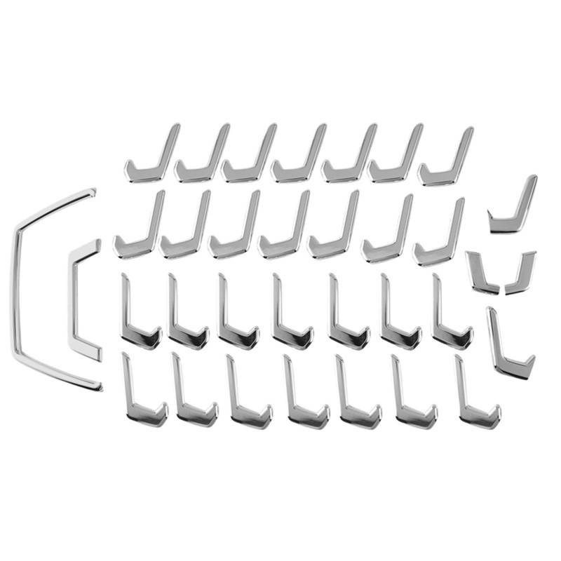 HUDVNST [Replacement] 34-teilige Chrom-Grillleiste for den vorderen Mittelgrill, for Toyota, for Yaris, for Cross, 2020, 2021, Auto-Styling von HUDVNST