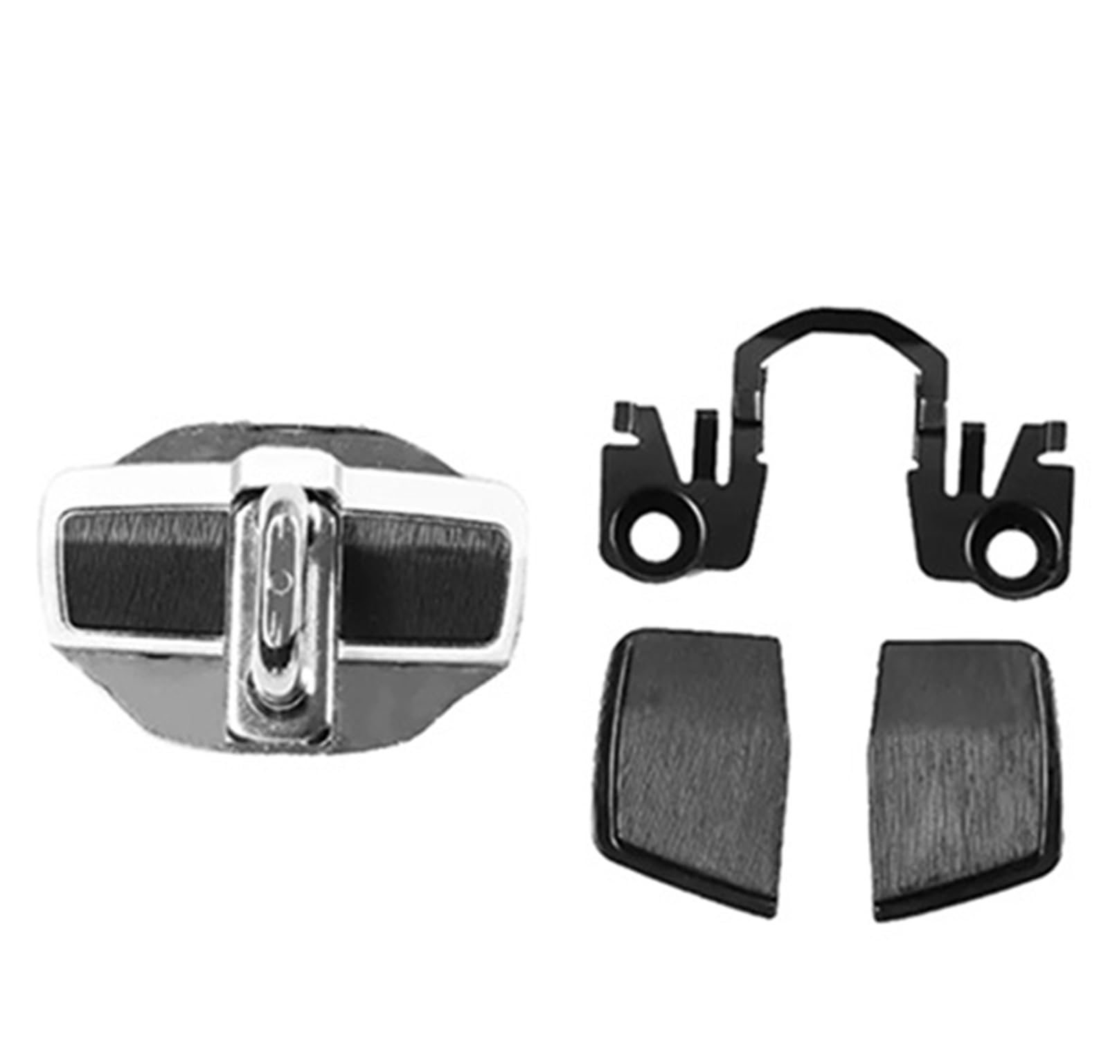 HUDVNST [Replacement] Auto for TRD-Türstabilisatorschnalle, for Honda, for Civic, for Accord, for CRV, for Odyssey, for HRV, Türschlossschutz, Riegelstopperabdeckungen (SilverBlack 1 Set) von HUDVNST