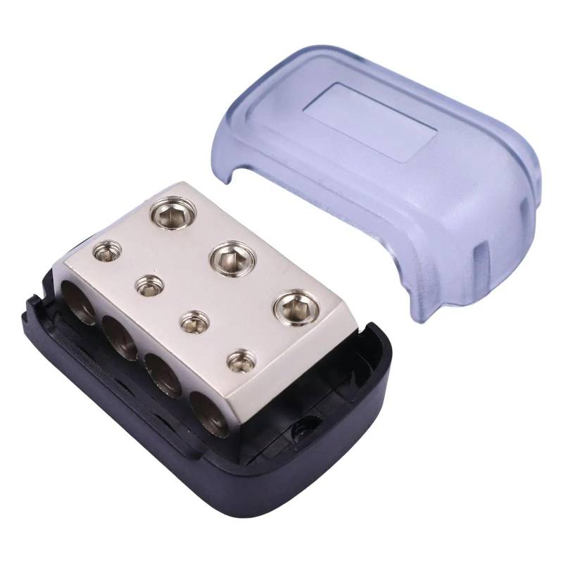 HUDVNST [Replacement] Stromverteilerblock for Autoradio-Halterung, Ersatzteile for Verstärkerblöcke, Eingang 3 x 0 GA, Ausgang 4 x 4 GA von HUDVNST