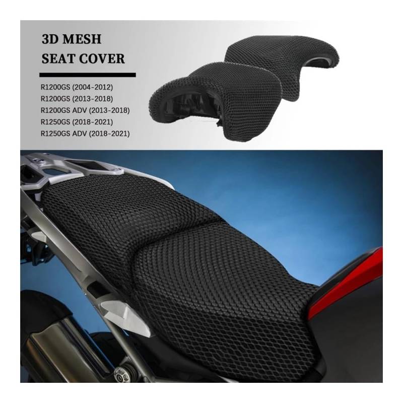 Motorrad Sitzbankbezug 3D-Mesh-Motorrad-Kissen-Sitzbezug Für B&M&W R1200GS R 1200 GS LC GS 1250 1200 R1250GS ADV Adventure von HUEKDLSW