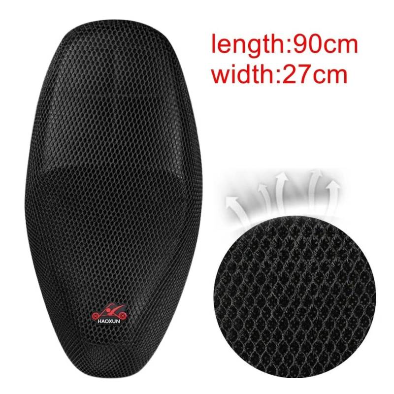 Motorrad Sitzbankbezug Motoforti M XL XXL Anti-Rutsch 3D Mesh Stoff Motorrad Sitzbezug Moped Atmungsaktives Mesh Netz Motorrad Sitzbezüge Kissen von HUEKDLSW