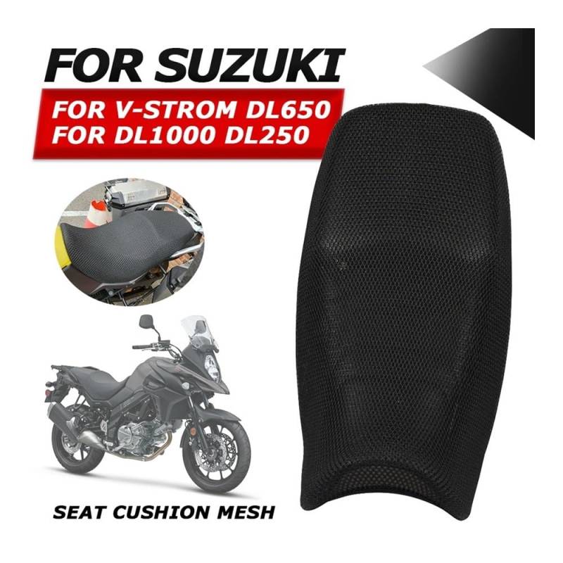 Motorrad Sitzbankbezug Rutschfester 3D-Mesh-Gewebe-Schutzkissen-Sitzbezug Für Suzuki V-Strom DL650 DL1000 DL250 DL 650 1000 250 von HUEKDLSW