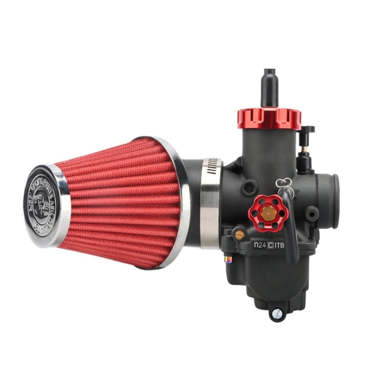 Motor Vergaser Für 2T 4T Moto Motor PE24mm/26mm/28mm/30mm Vergaser Motorrad Vergaser Luftfilter Kit Vergaser(PEYJ24mmKit) von HUHNGNBZPM