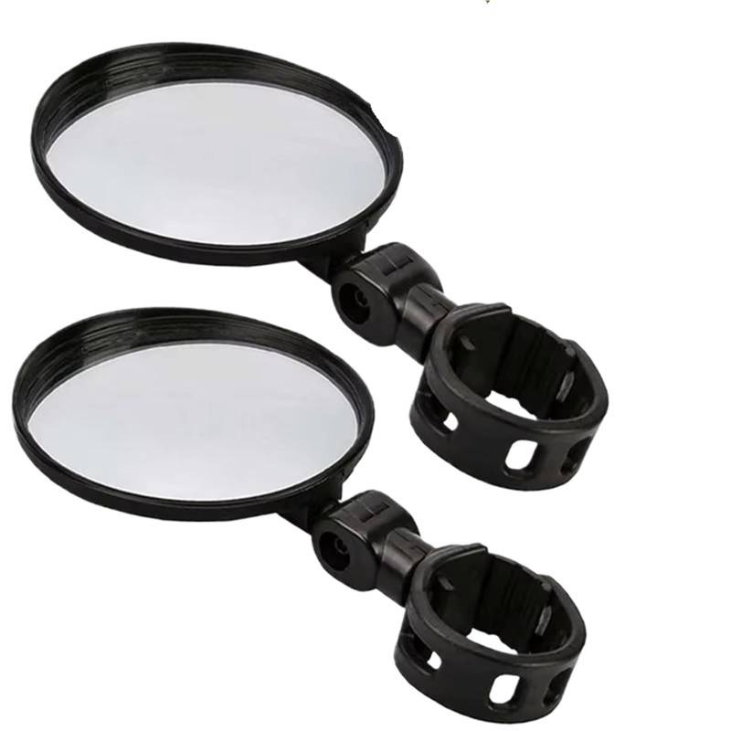 Rückseitenspiegel Seitenspiegel 360 Grad Verstellbarer Weitwinkel-Rückspiegel Fahrradlenker Runde Hilfsspiegel Konvexer Spiegel(2pcs Round L) von HUHNGNBZPM