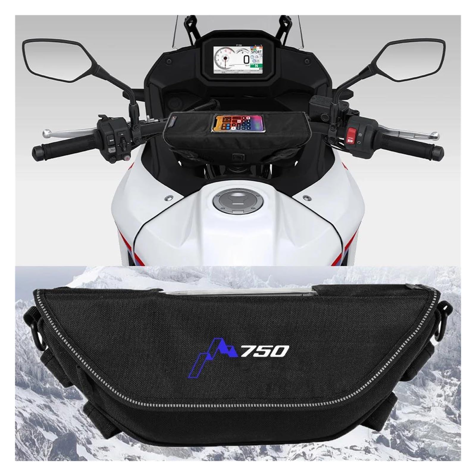 Motorradtasche Lenker Tasche Für HON&DA XL750 TRANSALP750 TRANSALP 750 XL 750 Motorrad wasserdichte Lenkertasche(F) von HUIGAR