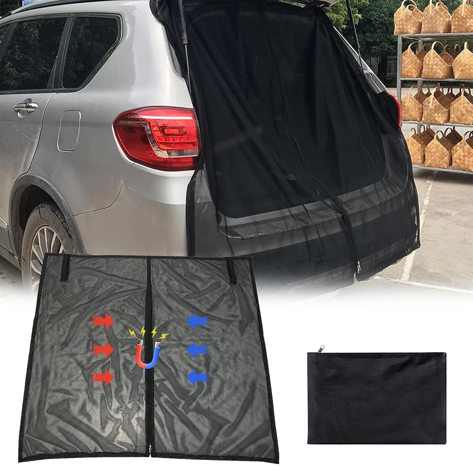 Moskitonetz Van mit Magnetismus, Fliegengitter Auto für Mercedes Vito, Volkswagen Transporter und Volkswagen California,180x150cm Heckklappe Moskitonetz,für Camping Zubehör Moskitonetz Van mit Magnetismus, Fliegengitter Auto für Mercedes Vito, Volkswagen Transporter und Volkswagen California,180x150cm Heckklappe Moskitonetz,für Camping Zubehör von HUIKUANGEU