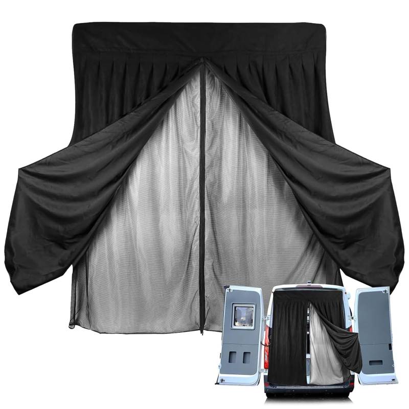 Moskitonetz Van mit Magnetismus, Fliegengitter Auto für Mercedes Vito,Volkswagen Transporter und Volkswagen California,135×145cm Heckklappe Moskitonetz,für Camping Zubehör von HUIKUANGEU