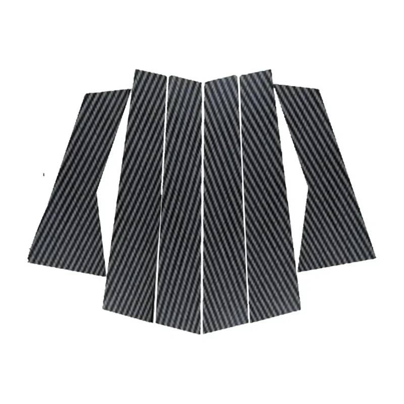 HUILA 6 Stück Autotür-/Fenstersäulenleisten passend for Tiggo 3 4 2017 2018 2019 2020 2021, dekorative Aufkleber, Auto-Außenteile(Carbon Fiber Look) von HUILA